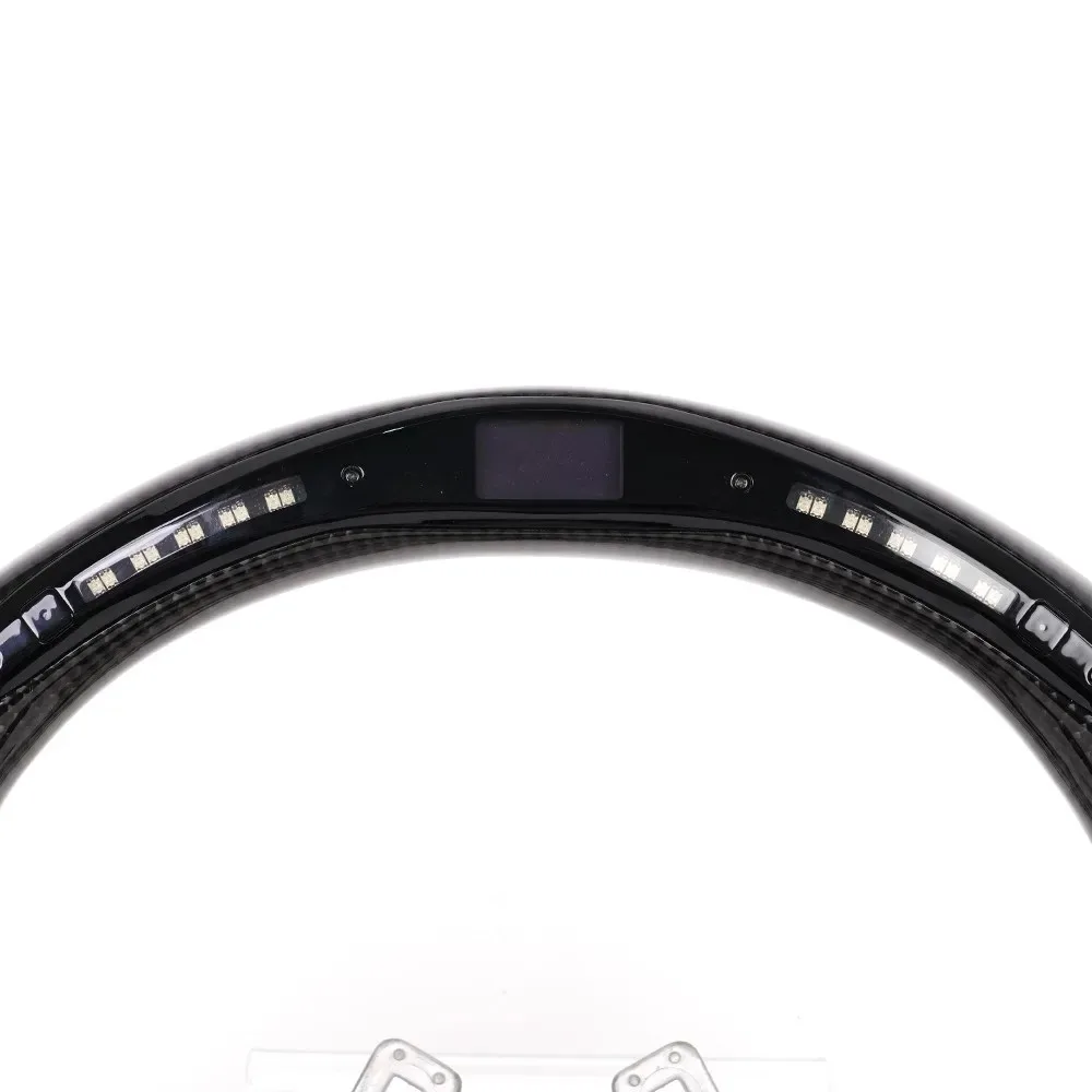 LED Carbon Fiber Steering Wheel With Preforated Leather Red Stitching Fit For Dodge RAM 1500 2500 3500 2012-2018 Car Accessories
