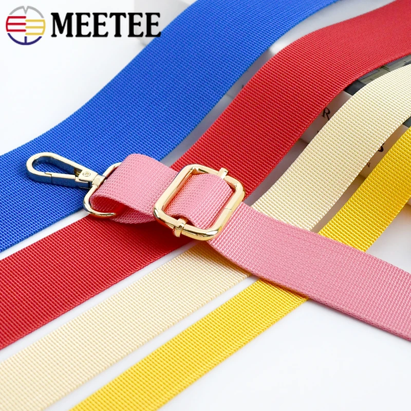 5Meters Meetee 20-50mm Nylon Webbing Backpack Strap Ribbon Band Canvas Safety Belt Sewing Bias Dog Collar Clothing Accessories