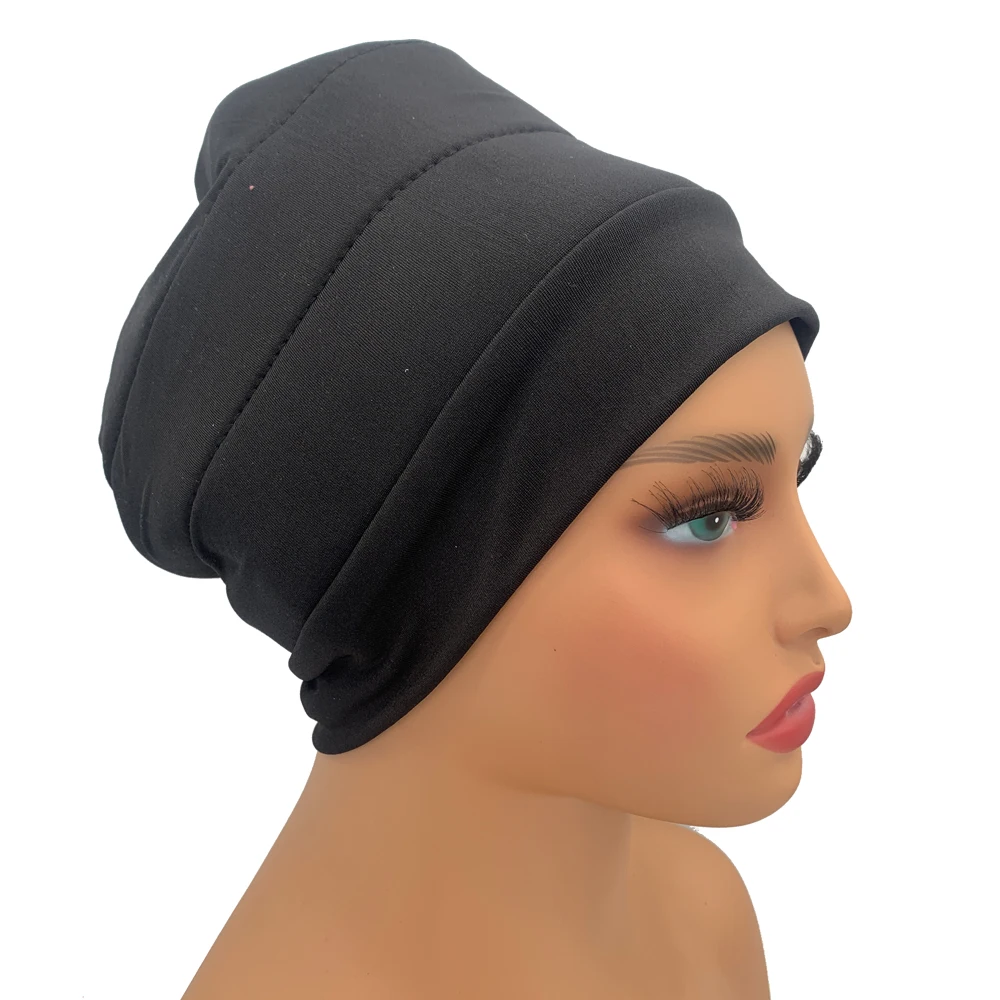 Turbans Volumiser Lightweight Under Scarf Bonnet Black Turban Lifter Underneath Turban Lift african Head Wraps