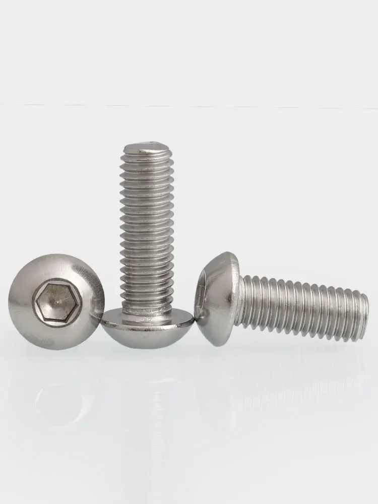 UNC 2# 4# 6# 8# 10# 1/4 5/16 304 A2-70 Stainless Steel Round Head Hex Hexagon Socket Screws Button Head Allen Bolts