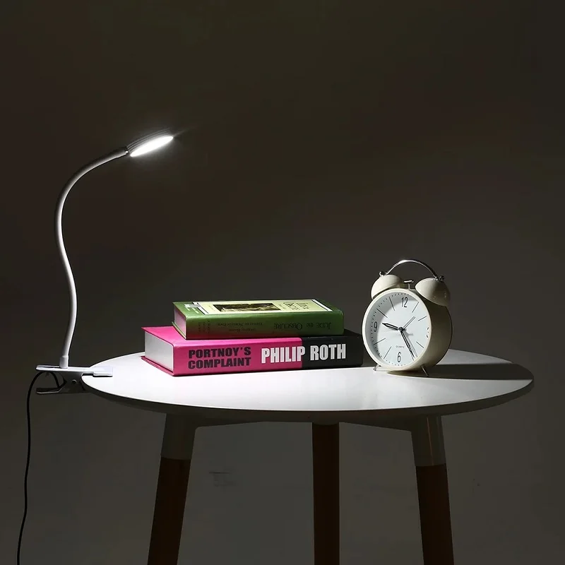 USB Power LED Desk Lamp Flexible Study Reading Book Lights Eye Protect Table Lamp with Clip for Home Bedroom Study Lighting