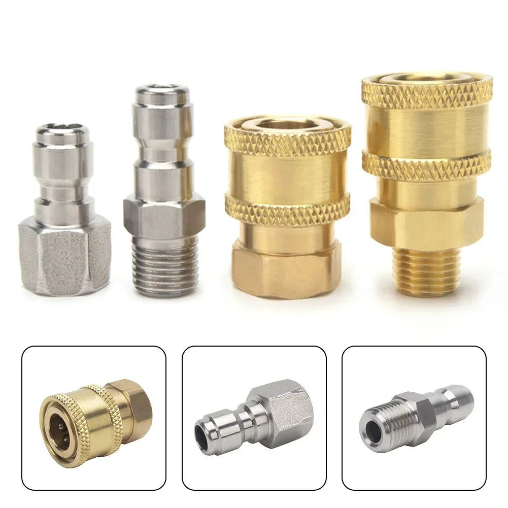 

High Pressure Washer Connector Pressure Washer Coupling Quick Release Adapter 1/4" Male Male Fitting Hose Connector Home