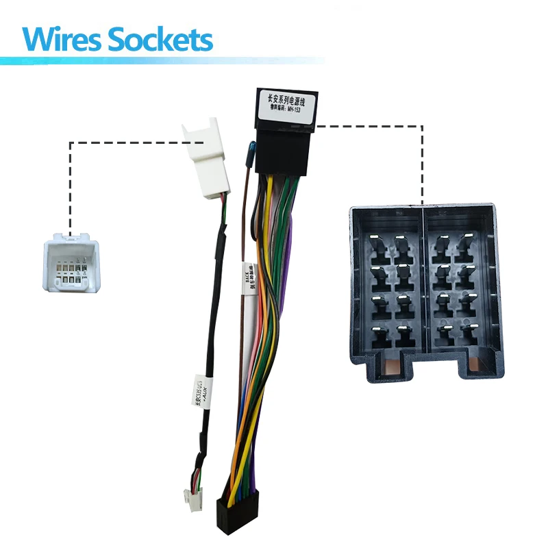 Car Radio Wire Harness Power Adapter For Changan Honor Star CX20 CX30 S460 Oulove A800 16pin Android Stereo Cable Connector