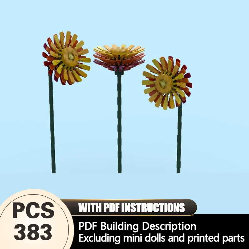 

Creators Plant Series Model MOC Building Bricks Scarlet Strawflower Modular Technology Gifts Holiday Assemble Children Toys Suit