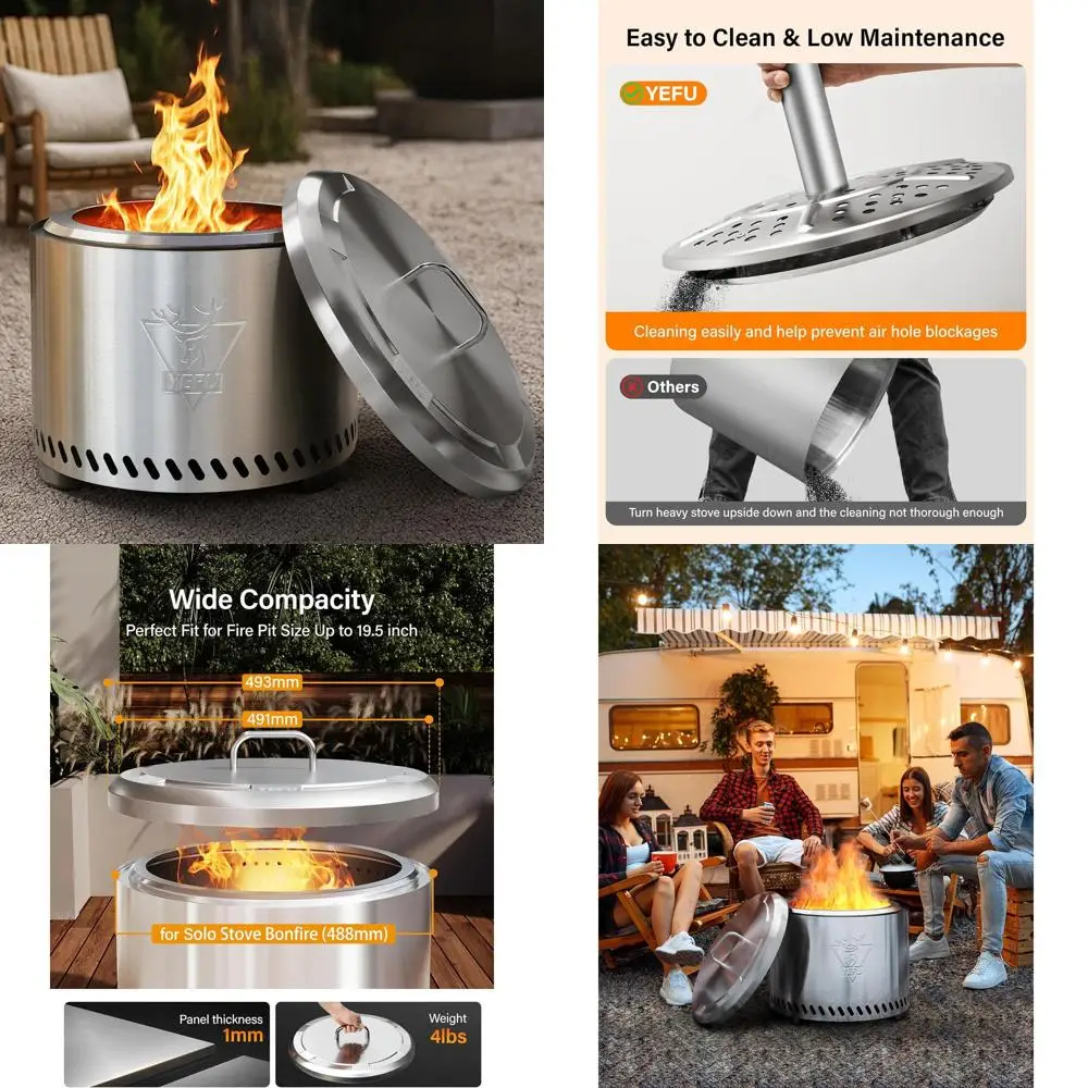 

19-дюймовое уличное бездымное костровое место для розжига с крышкой для патио