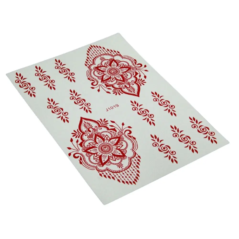 

Flower DIY Brown Mehndi Stickers Wedding Tool Temporary Tattoo Water Transfer Decals Henna Tattoo Stickers Body Art Sticker