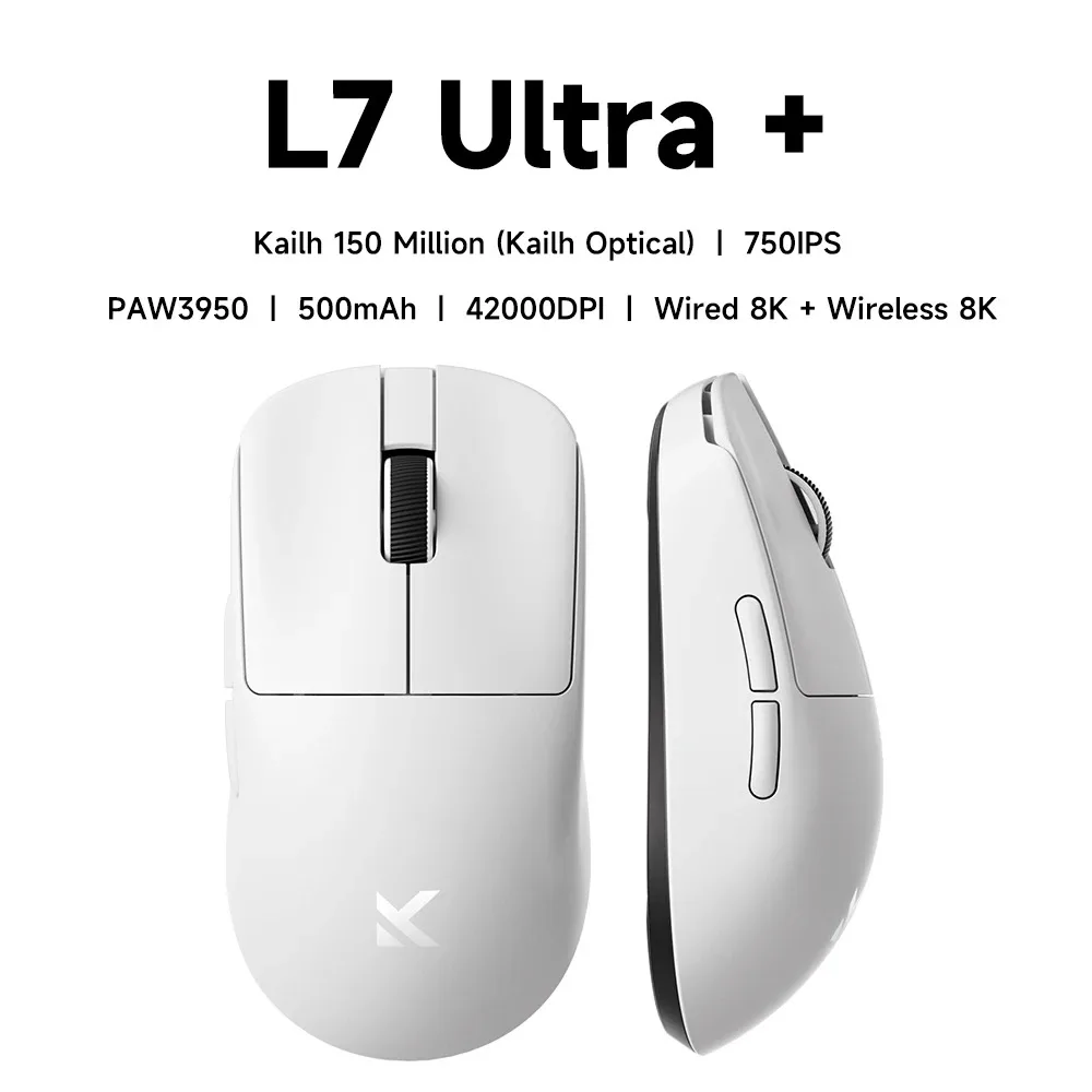 MCHOSE L7 Ultra+ Medium Large Hand Mouse Game E-Sports Paw3950 Wireless Three Mode Lightweight Office Dual-Drive Computer Mouse image 3