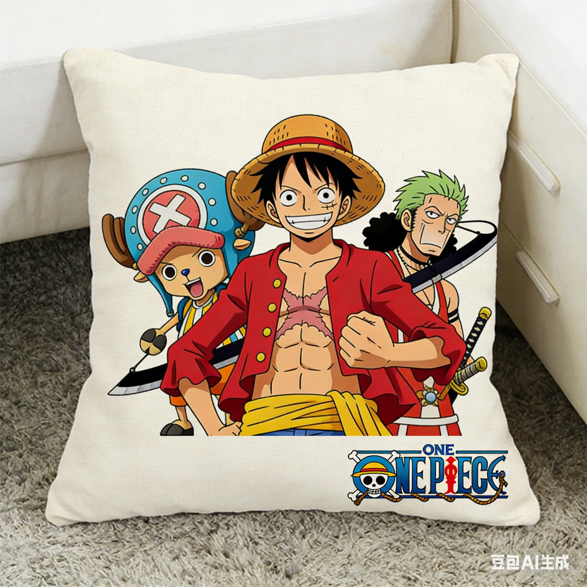One Piece Themen-Kissenbezug, einzelner dekorativer Kissenbezug für Schlafsofa, Wohnzimmer, Schlafzimmer und Innendekoration