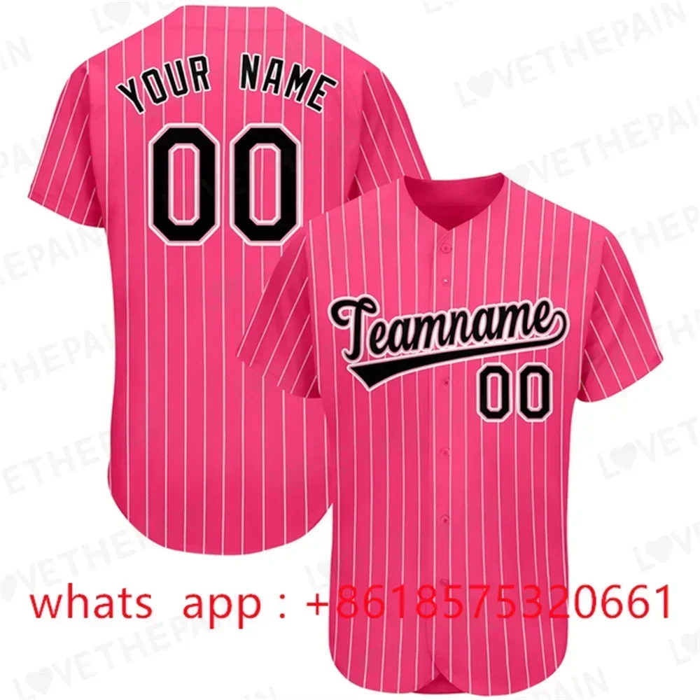 Customizable Baseball Jersey Team Shirt Print Team Personal Name Number Stripe Hip Hop Sportswear Baseball T-shirt Men/Women/Kid
