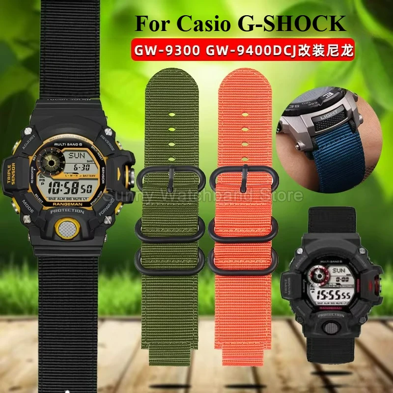 For Casio G-SHOCK Canvas Watch Strap 3410 RANGEMEN GW9400 GW9300 Series Modified Design Exquisite Nylon Watch Accessories 16mm