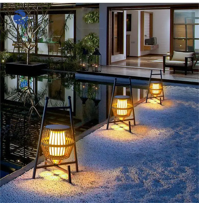 Outdoor solar lawn lamp villa garden floor lamp outdoor flower frame lamp