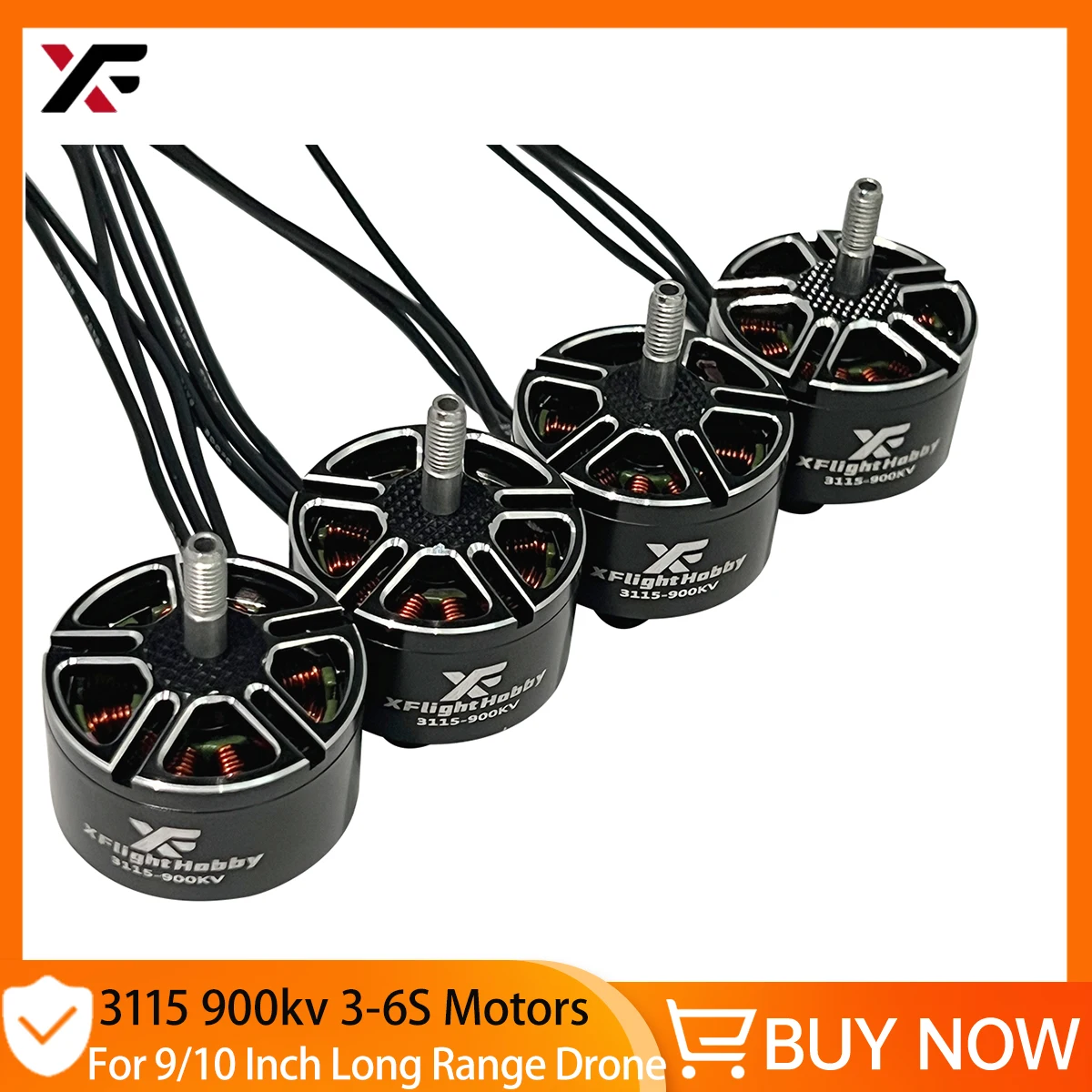 

XFlight Hobby 4 шт. 3115 900KV Бесщеточный двигатель FPV 3-6S Бесщеточный двигатель Высокоскоростной двигатель RC для 10-дюймовых рамок дронов