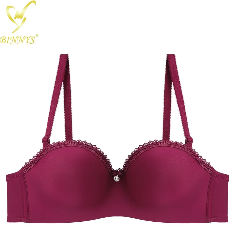 BINNYS B Cup Women Bra High Quality Women Solid Nylon Breathable Half Cup Wholesale Underwire Ladies Bra