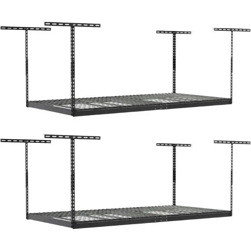 2-Pack 4 x 8 Overhead Garage Storage Rack, Ceiling Racks for Garage, Organization Shelving, Adjustable Hanging Shelf