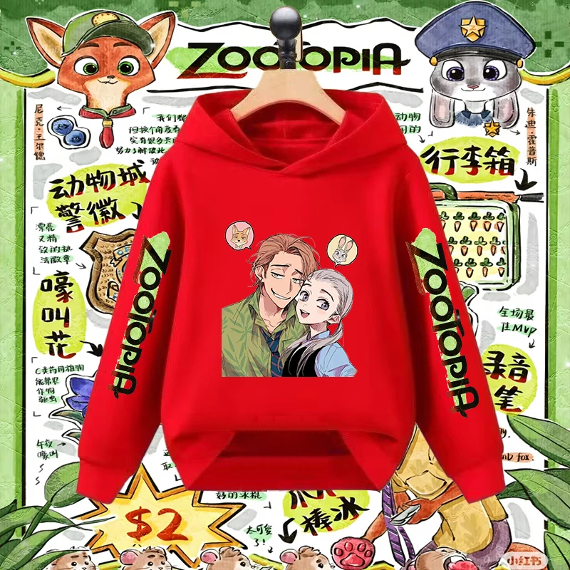 ديزني الاطفال مقنعين البلوز Zootopia جودي هوبس نيك وايلد الأخوات مطابقة ملابس الأطفال شخصية كرتونية ارتداء