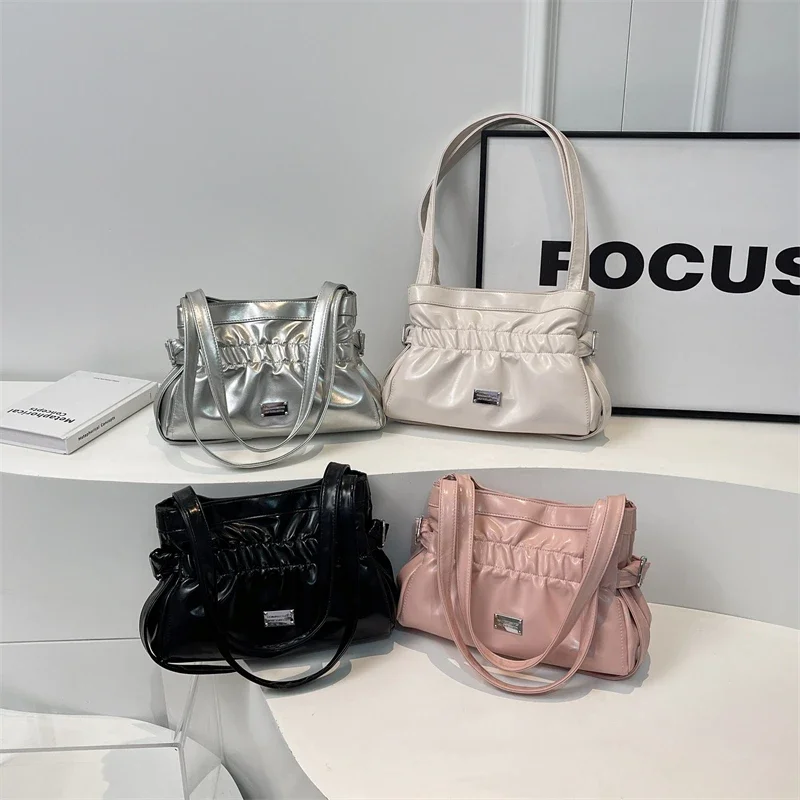 Small Shoulder Bags for Women 2024 Designer Korean Fashion Short Handle Handbags and Purses Trend Solid Color Underarm Bag