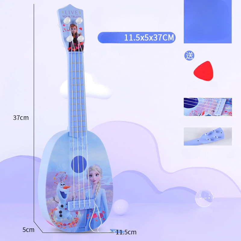 Disney Frozen 2 Children Musical Toys Ukulele Guitar Toys for ChildrenAnime FigureElsa Frozen Moedel Kawaii Cartoon Toys for Kid