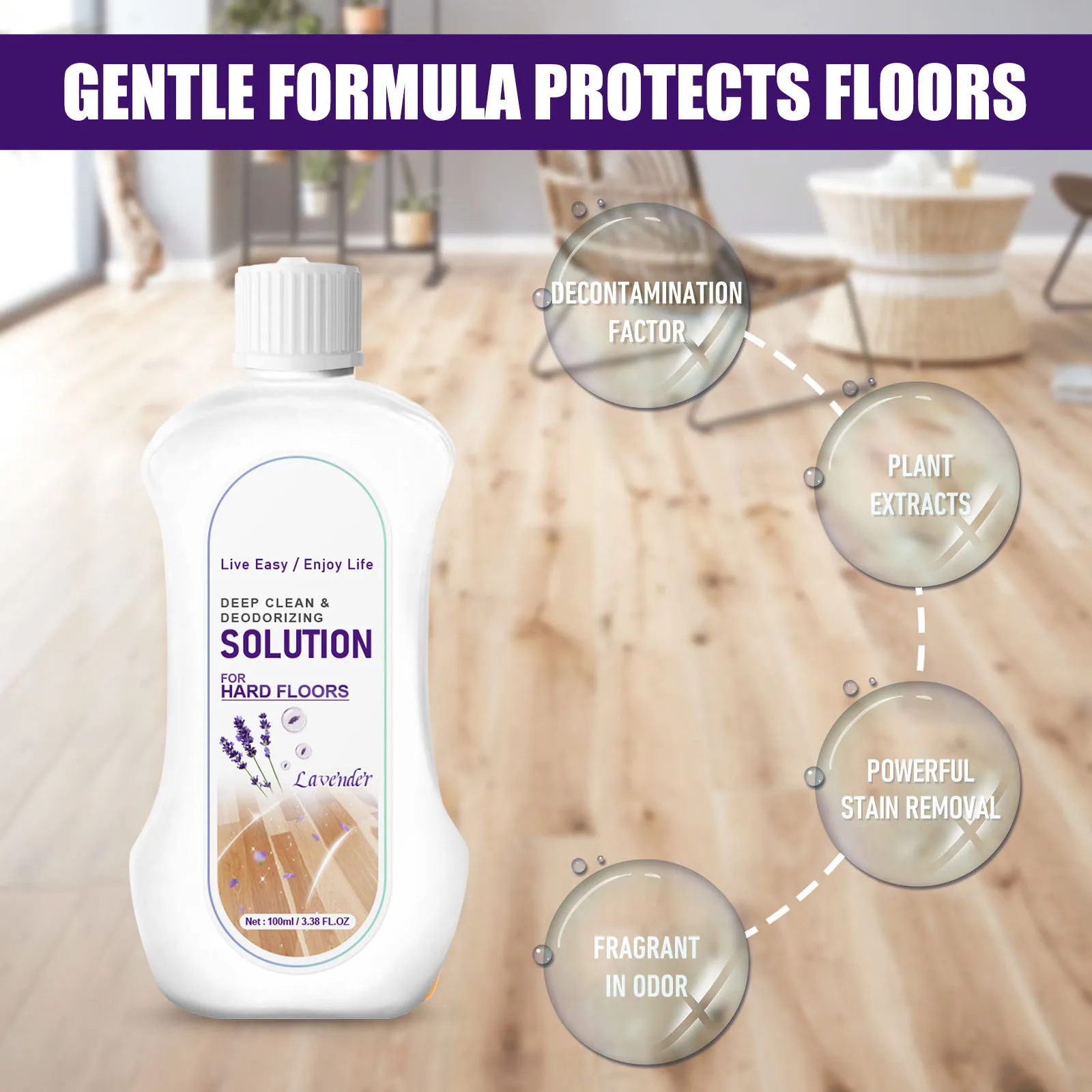 Hardwood Floor Cleaner Liquid Multi-Purpose Floor Liquid Cleaner Kitchen Floor and Bathroom Cleaner B88