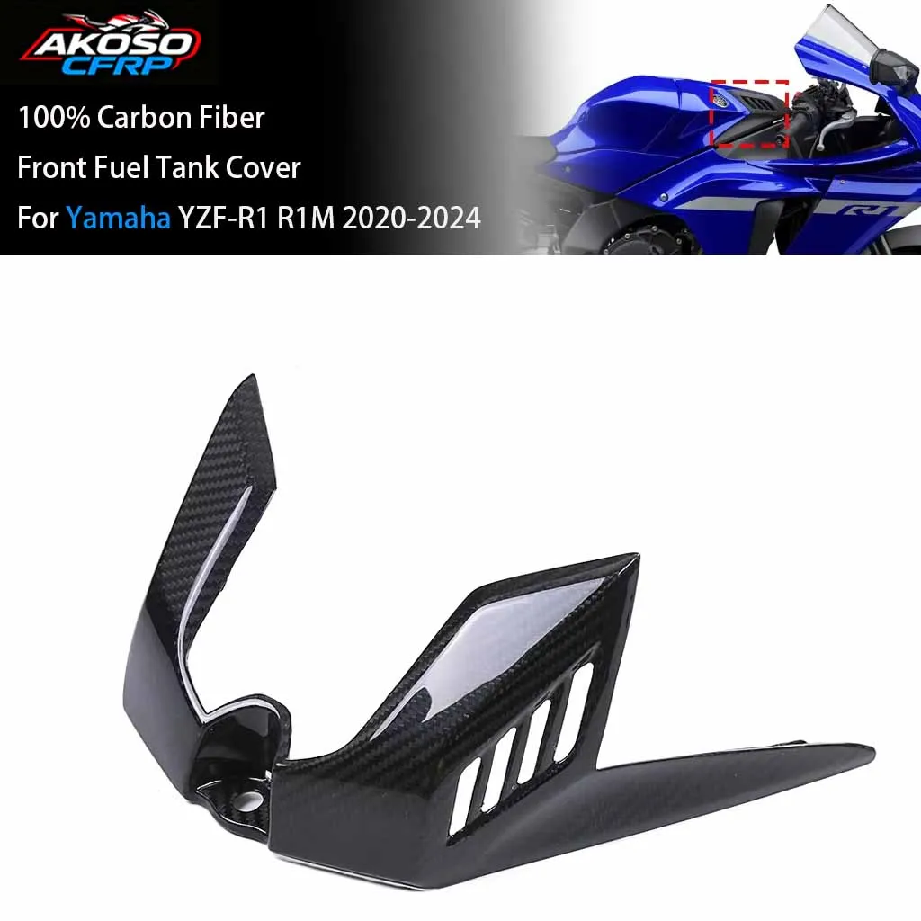 

For Yamaha YZF-R1 R1M 2020-2024 Motorcycle Accessories 100% 3K Carbon Fiber Front Fuel Tank Guard Airbox Cover Fairing Protector