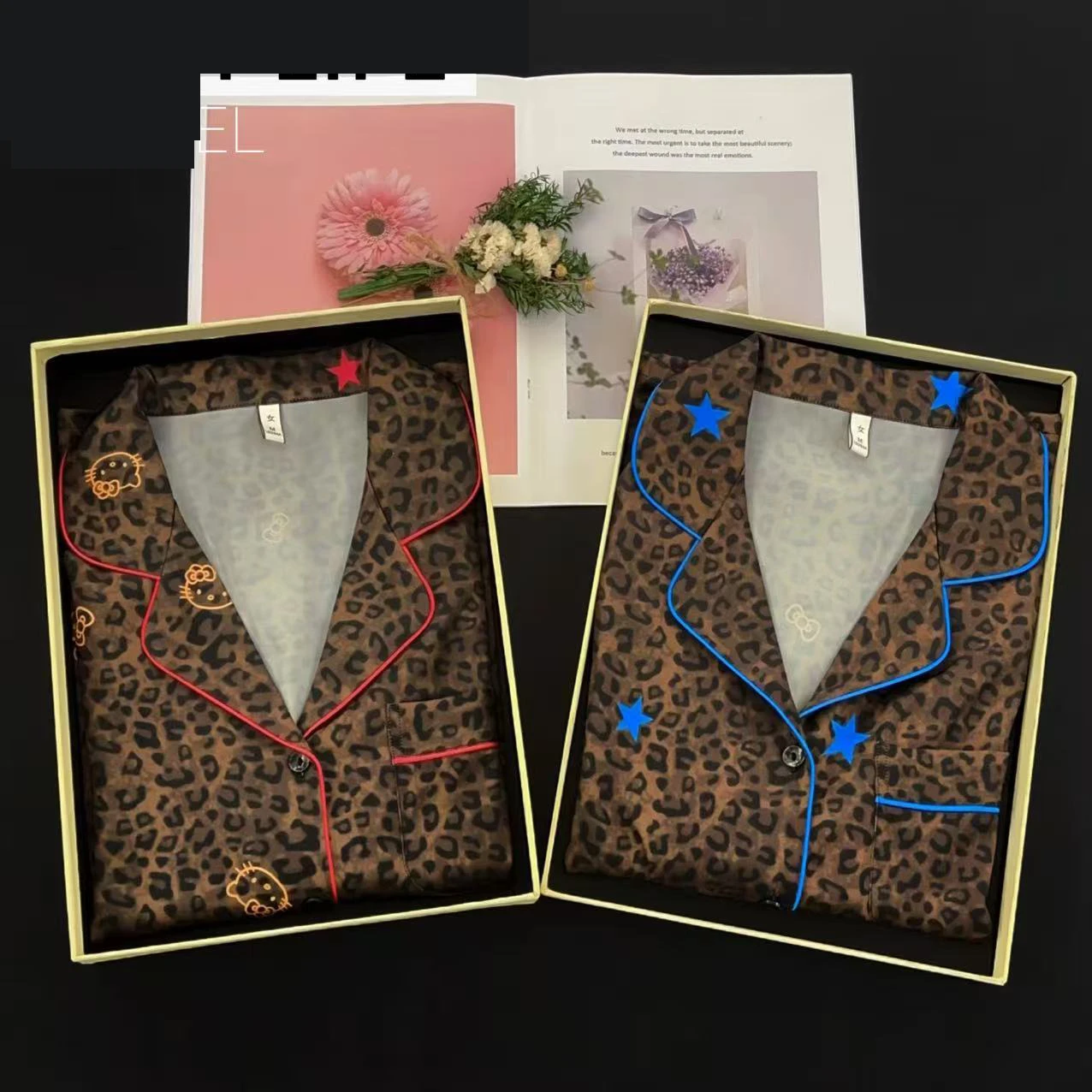 

Женская пижама с длинными рукавами, комплект с леопардовым принтом, домашняя одежда, женская пижама для сна, новая весенняя коллекция, одежда для отдыха