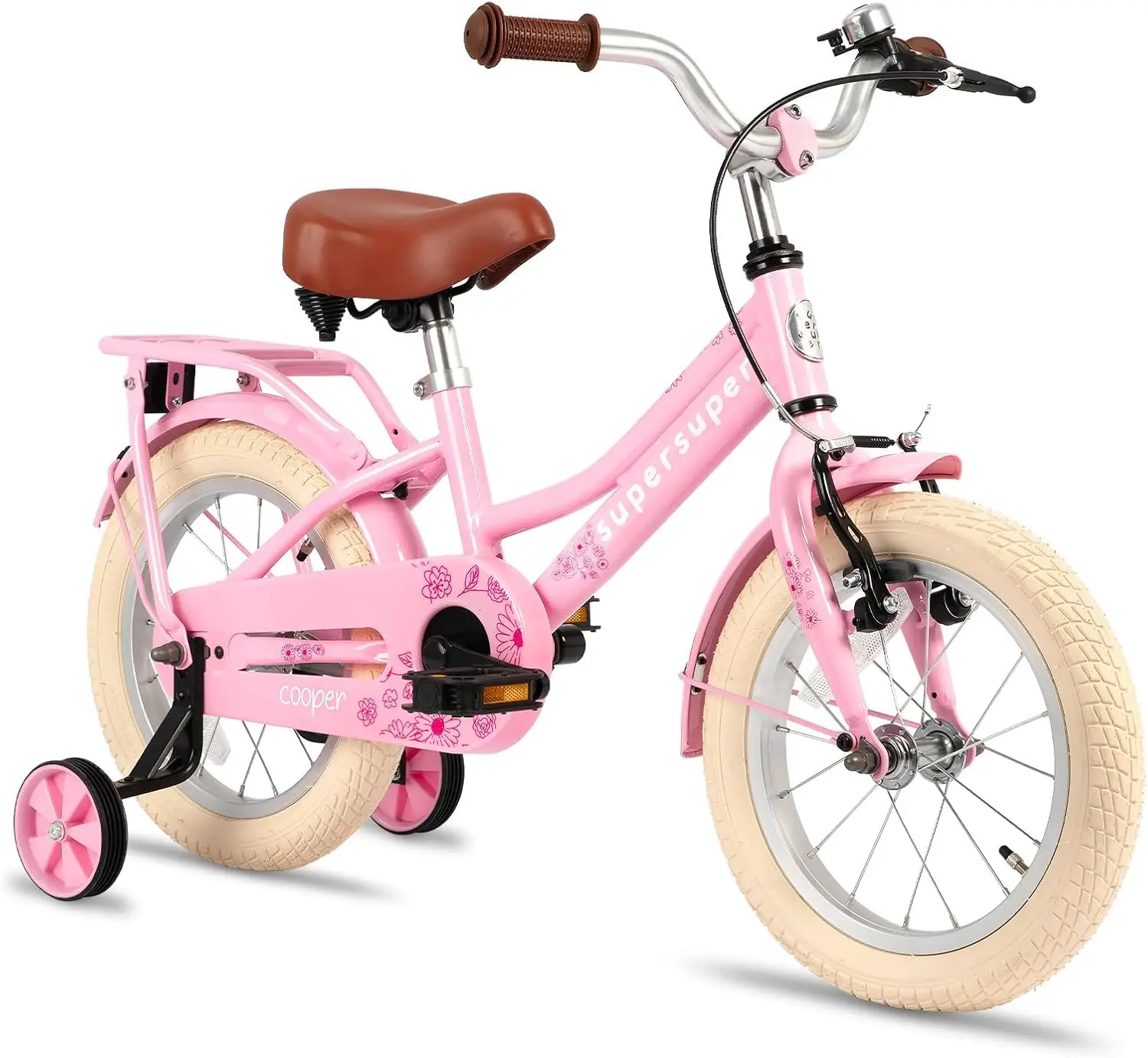 Vélo de style rétro pour filles avec roues d'entraînement, vélo pour enfants de 2 à 12 ans, 14 po, 20 po