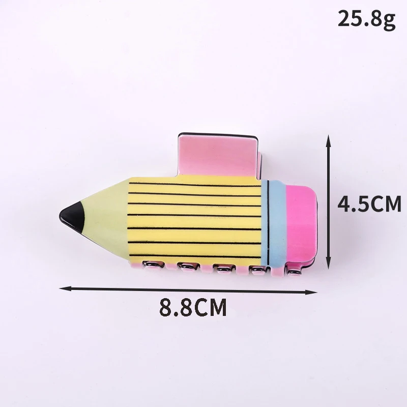 Lips Heart-Shaped Creative Pencil Shaped Acrylic Hair Clip Women's Trendy Plastic Ponytail Thick Hair Clip Hair Accessory Headwe