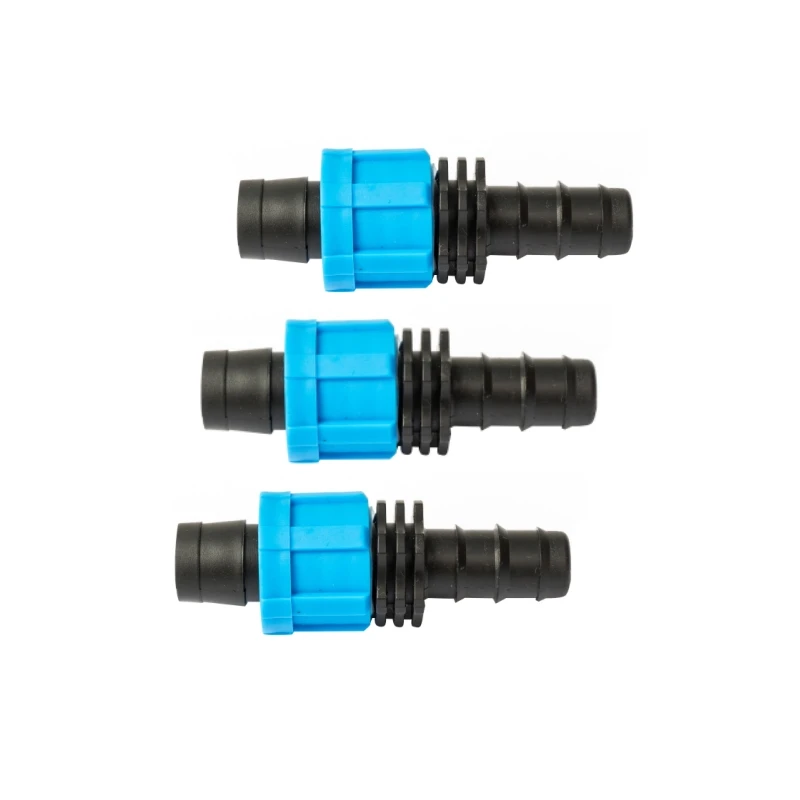 202516Mm Drip Tape Connectors Valve With Locked Barb Pipe Water Connectors for Garden Greenhouse Irrigation