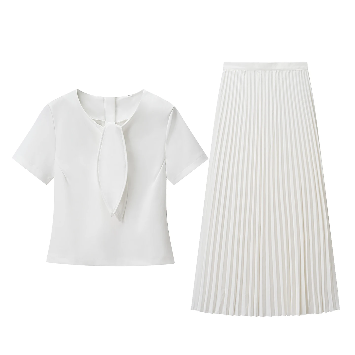 엘리 스위트 슬레 플리츠 스커트 세트 여성 패션 퍼스널 하이 웨이스트 오트 스웨이 사계절 성인용 컬러