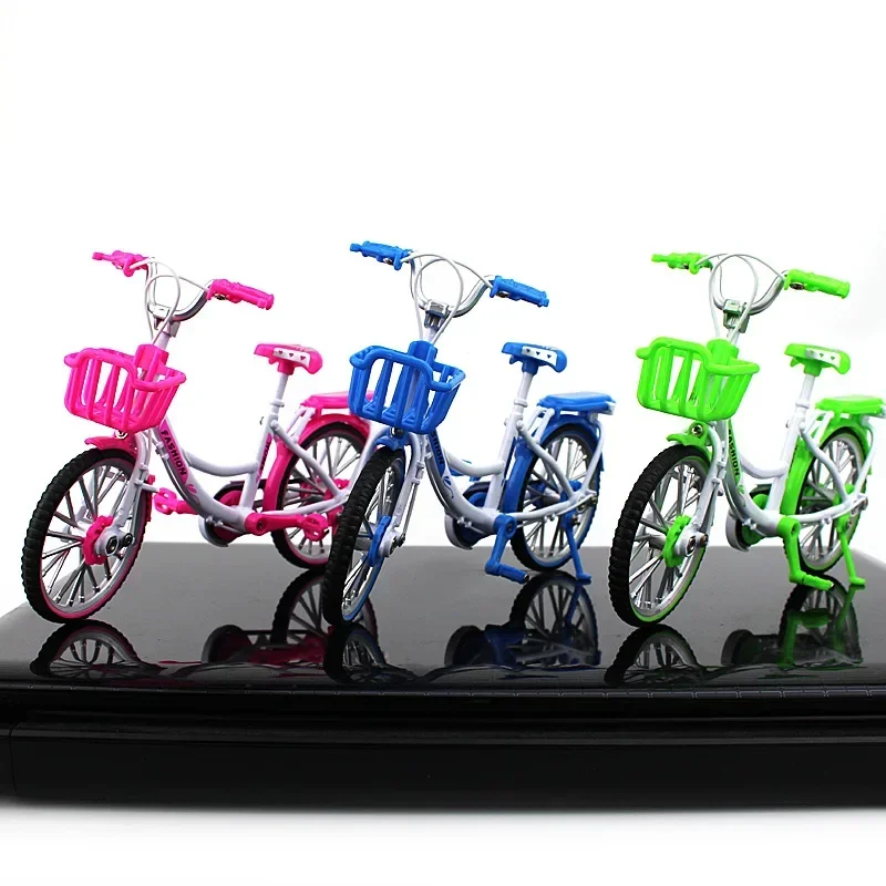 1:10 Simulation Bicycle Bend Road Mini Racing Crazy Magic Finger Bike Alloy Bicycle Model Toys Adult Collection Home furnishing