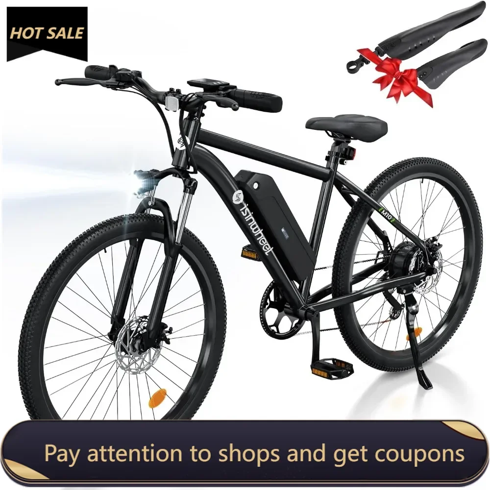 

M10 Electric Bike Adult 500W, 26" Commuting Electric Mountain Bike 20MPH Max Range 55+ Miles, Removable Battery