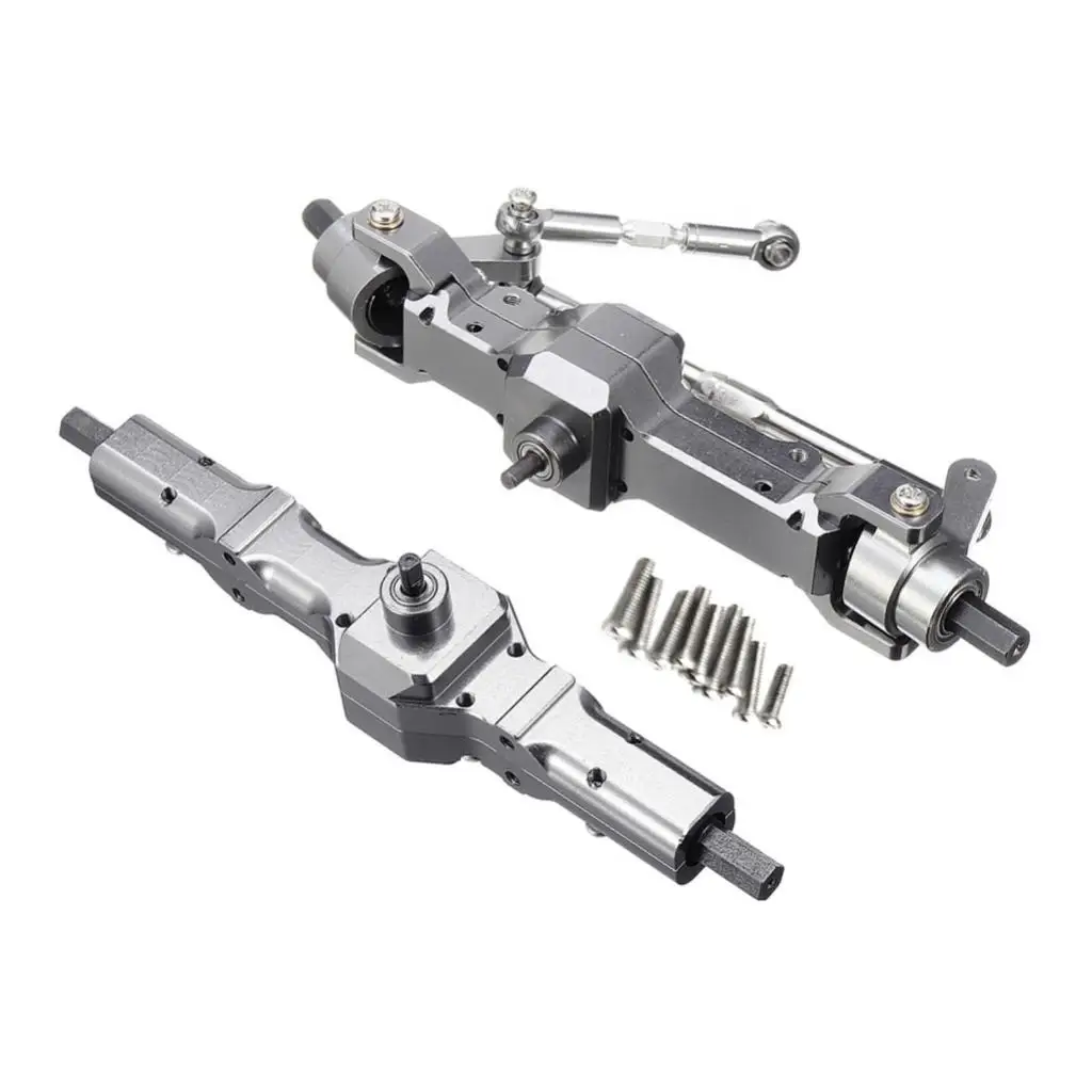 Peças de metal do eixo dianteiro + traseiro de metal para peças de atualização de carro WPL RC