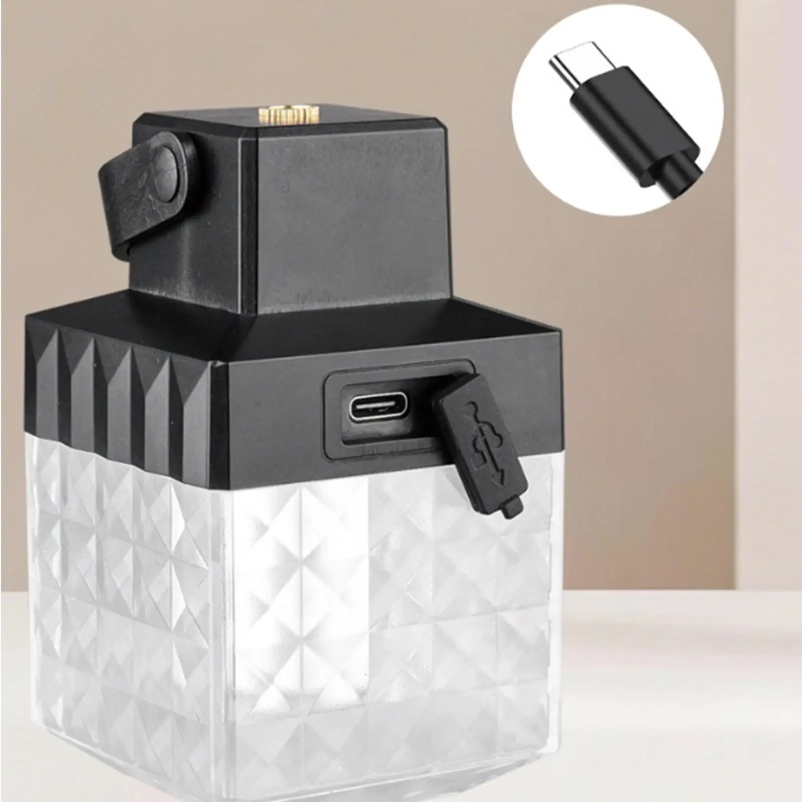 Solar Lantern LED 5-Mode Waterproof Battery Display Solar Light Outdoor Camping Gear For Night Hiking Fishing Tent Work Travel