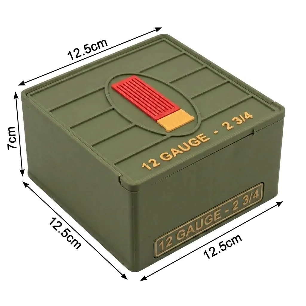 Munitionsbox für 12er Kaliber, 2-3/4 Zoll, Fassungsvermögen für 25 Patronen (ohne Munitionskugeln) ﻿ – Detail 1
