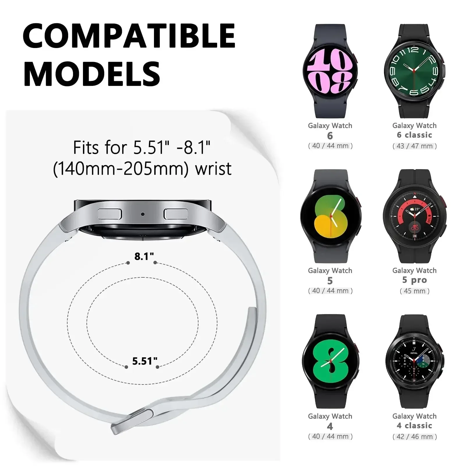 Silicone Strap For Samsung Galaxy Watch 7/6/5/4 40mm 44mm 5 Pro Original Bracelet No Gap Galaxy Watch 6 4 Classic 47mm 43mm Band