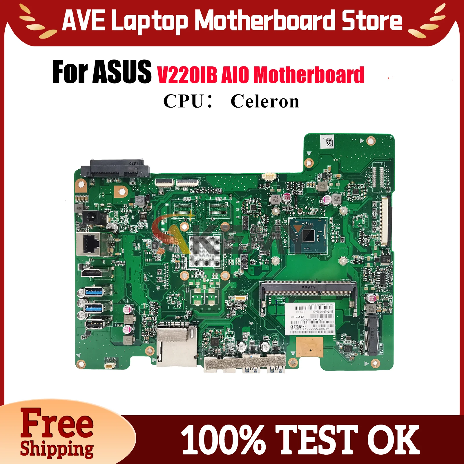 

Материнская плата V220IB для ASUS Vivo AiO V220IB V220I V220IC V220IA, материнская плата с процессором Celeron, 100% тестирование, ОК, быстрая доставка, stk