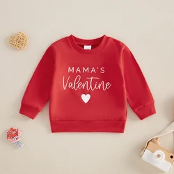 VISgogo Baby Casual Sweatshirt Long Sleeve Crew Neck Hoodie Letters Heart Print Valentine’s Day Clothes for Girls Boys
