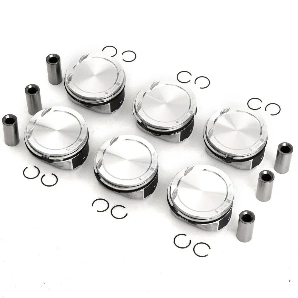 6pcs STD Auto Engine Parts Piston & Rings Set Kit Fit 3.2 L L6 06-15 B6324S For LAND ROVER Volvo S80 V70 XC60 XC70 XC90 3.2L