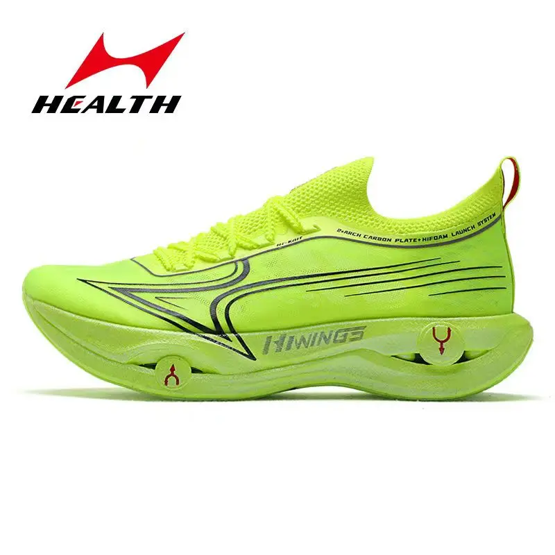 Health Flying Wings 1.0 Professional Marathon Running Shoe Lightweight Shock Absorbing Full Length Carbon Plate Racing Sneakers