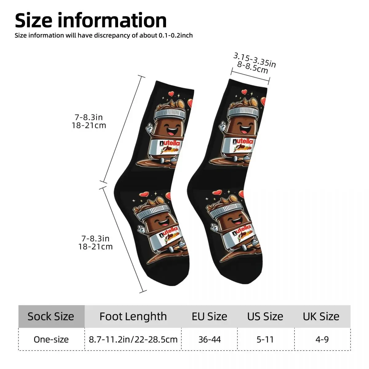 Lebensmittel Nutella Strümpfe Design Harajuku Socken Winter Anti Skid Socken Männer Radfahren Bequeme Socken