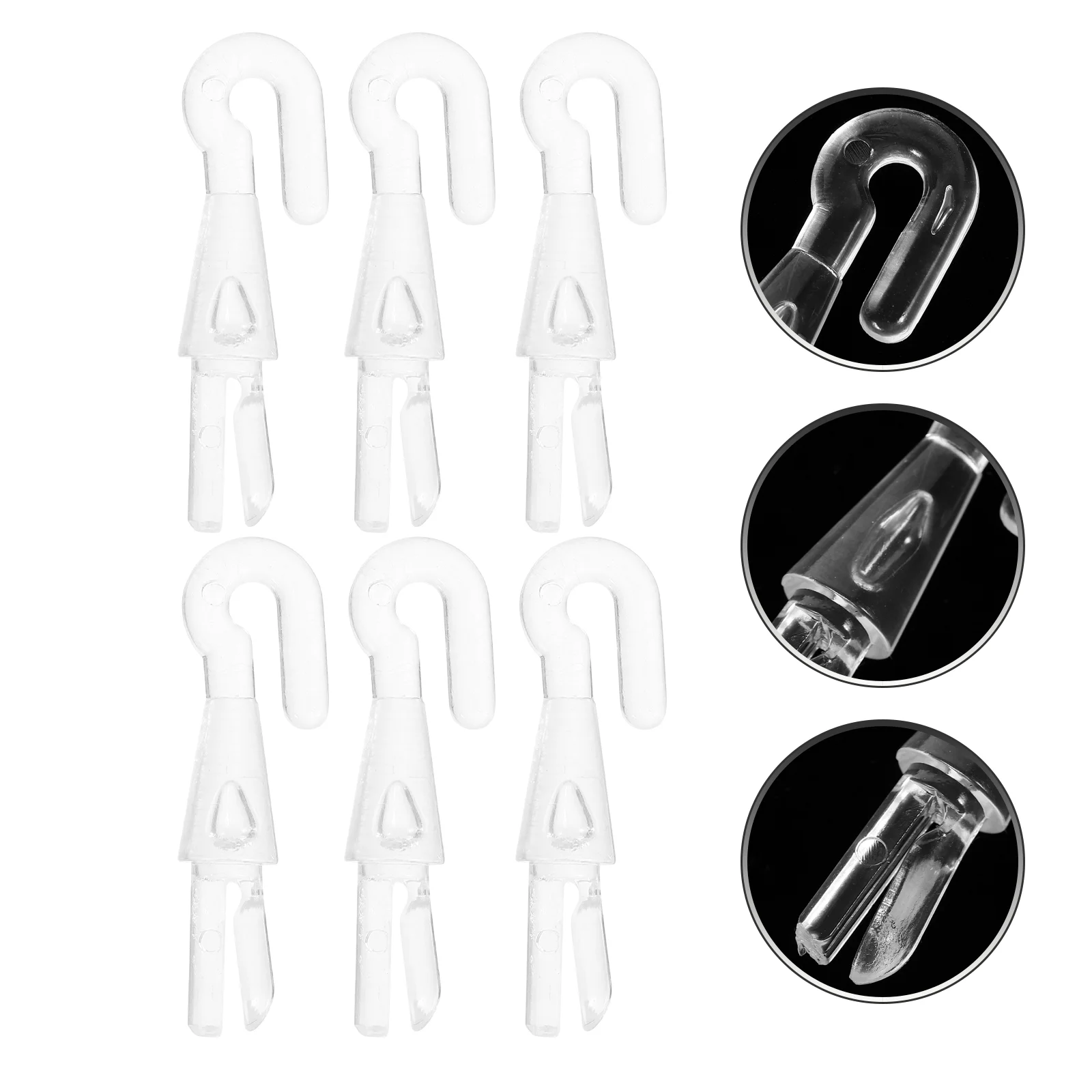 6 Pcs Shutter Turn Rod Head Blind Wand Replacements Vertical Blinds Parts Mini Hook Tip for Window Tilt Hooks