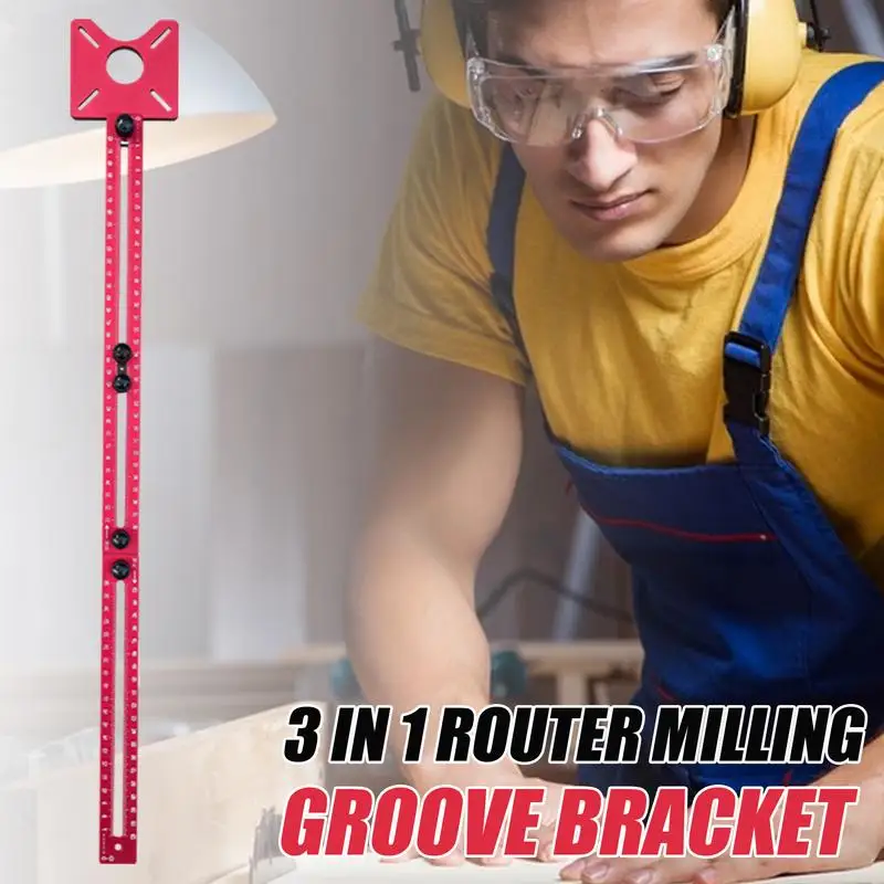 Alumínio Router Table Insert Plate, Milling Groove Bracke, 3 em 1 Router Tool, adequado para várias funções