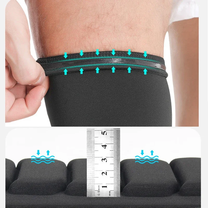 男性と女性のための長いハニカム圧縮レッグスリーブ、mtbニーパッド、バスケットボールとジムのレギンス、10代のスポーツカーフ、サッカーブレース、1ペア