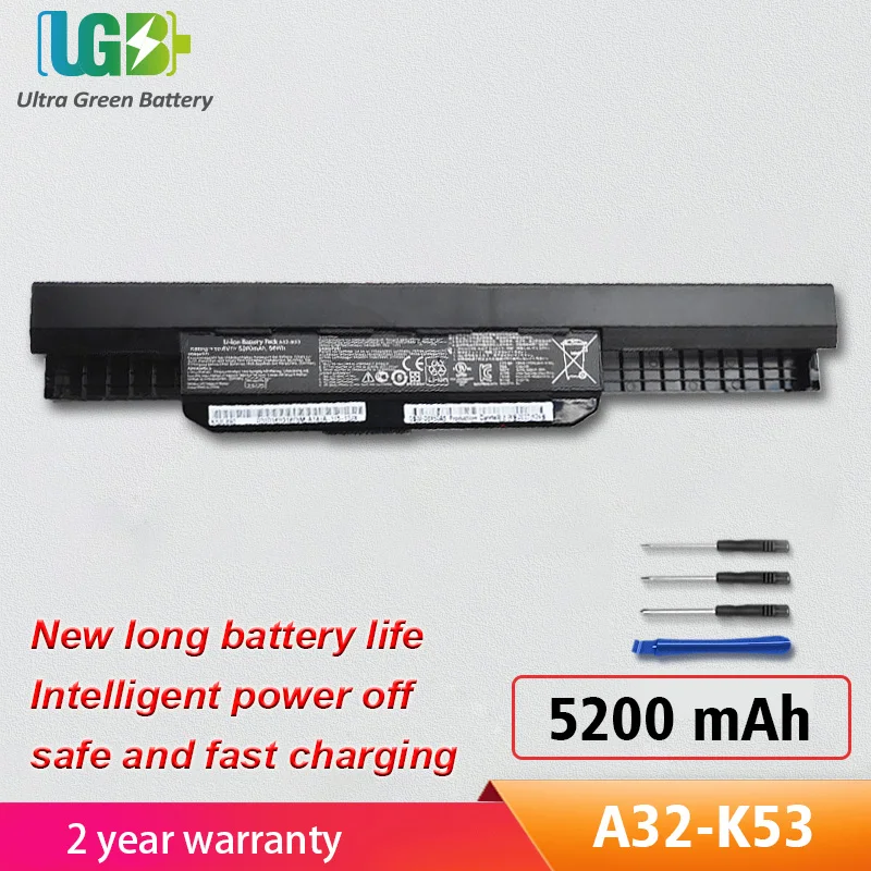 UGB New A32-K53 Battery For ASUS K43 K43E K43J K43S K43SV K53 K53E K53F K53J K53S K53SV A43 A53S A53SV A41-K53 5200mAh