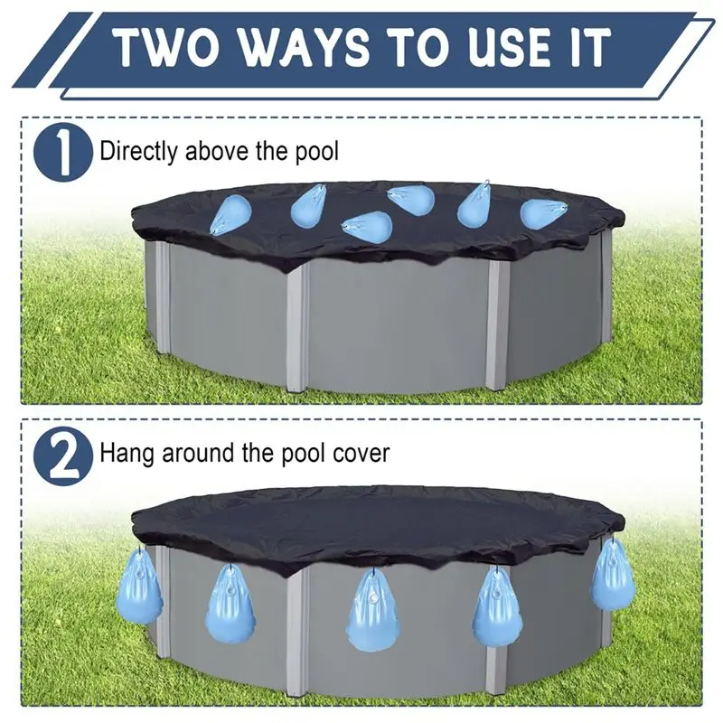 AB11-16Packs Round Pool Cover Weights With Hooks, PVC Leakproof Above Ground Pool Cover Weights For Winter Pool Cover