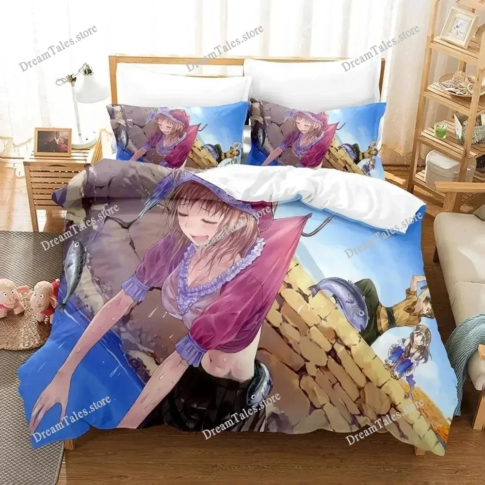 Atelier Totori The Adventurer of Arland Cartoon Poster Sheets Quilt Covers Bedding Dormitory Sheets Bedding Set Soft Warm