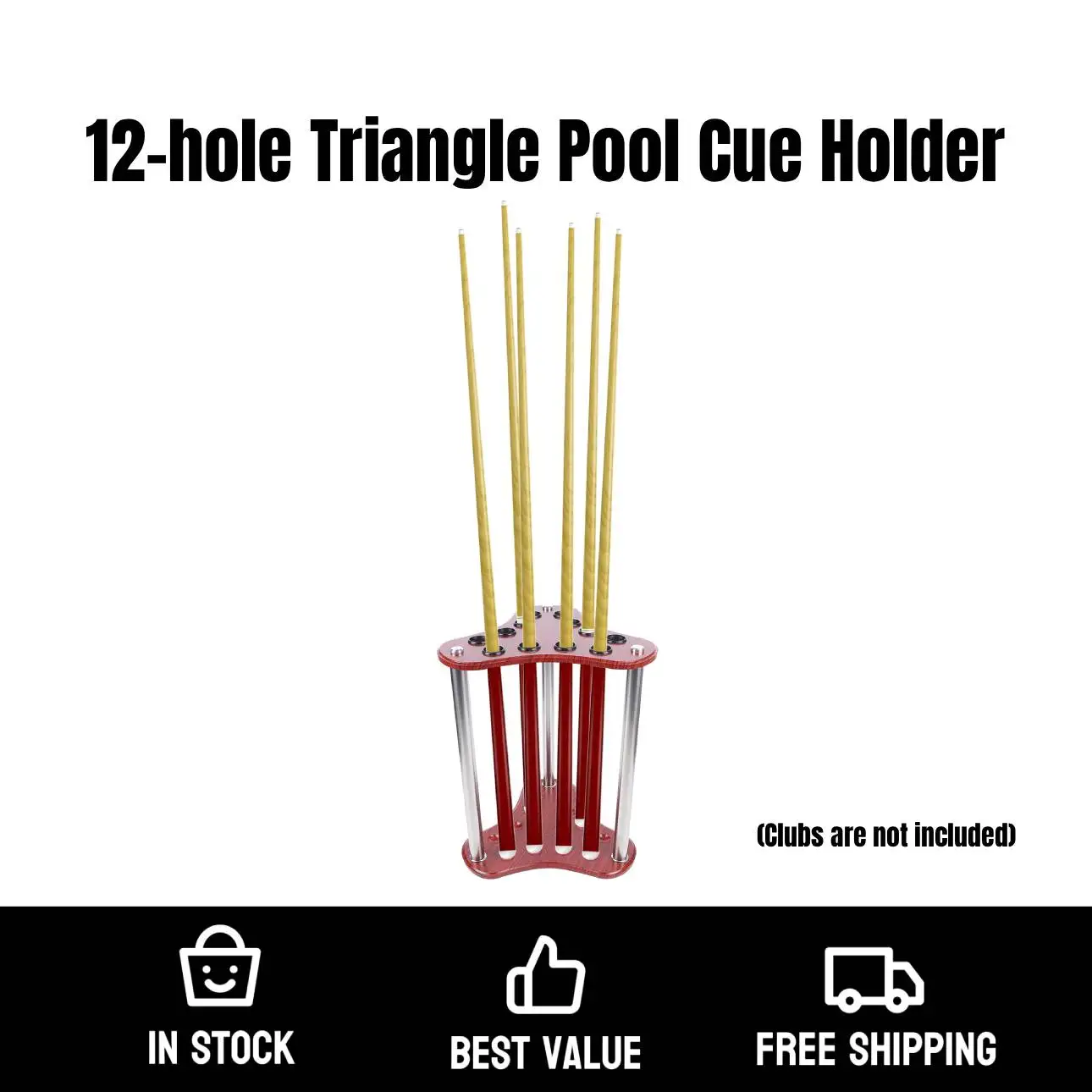 

Треугольный держатель для кия с 12 отверстиями, угловая подставка, держатель для кия для бассейна, напольная стойка для кия, экономия места (клубы в комплект не входят)