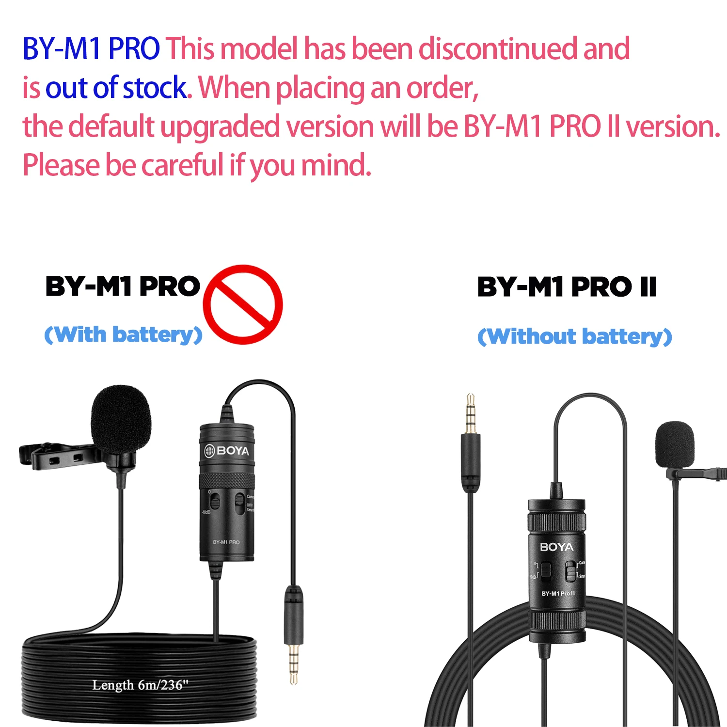 BOYA BY-M1 PRO 3.5mm TRRS Condenser Lavalier Lapel Omnidirectional Wired Microphone for iPhone PC Smartphone Camera Streaming