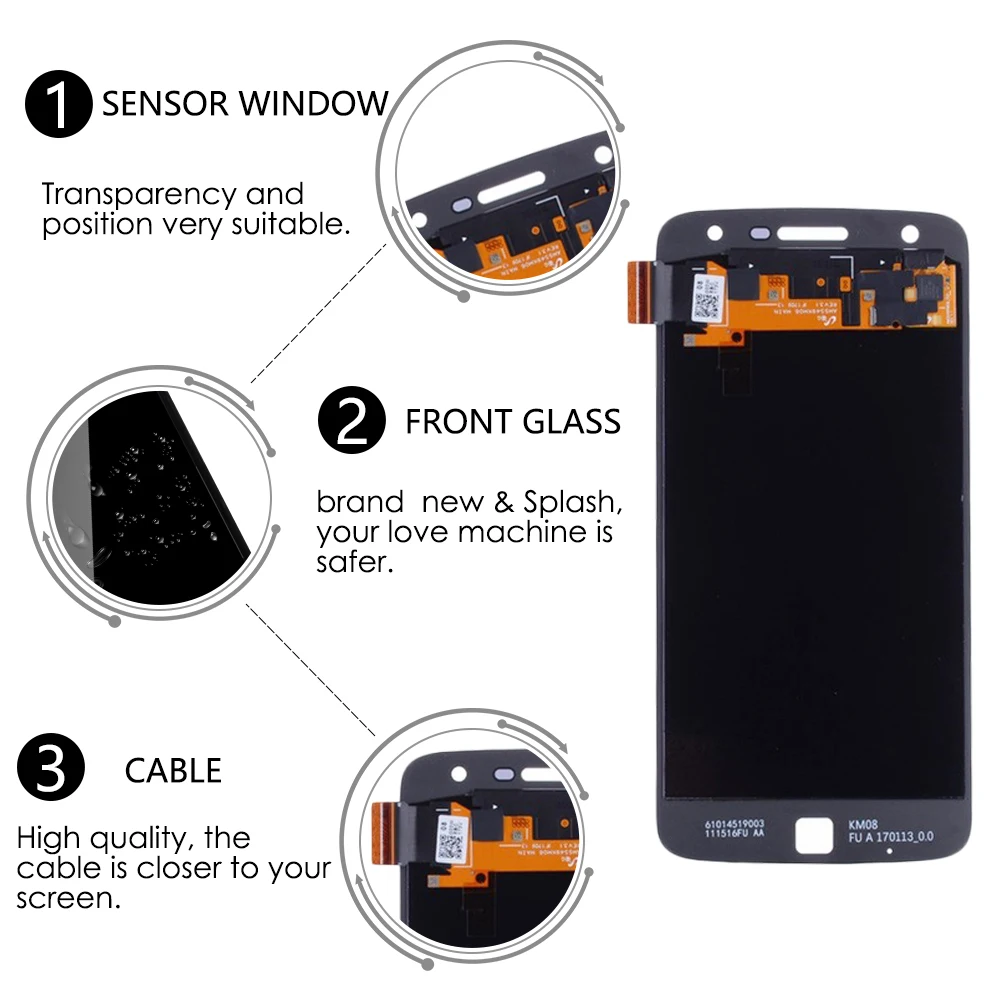 5.5'' AMOLED For Moto Z Play LCD Display Touch Screen Digitizer Assembly Z Play XT1635 XT1635-02 LCD Pantalla Replacement pa