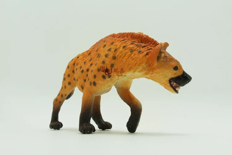 Cross-border, simulated wild, animal model set, African hyena (wild dog) plastic simulation toy