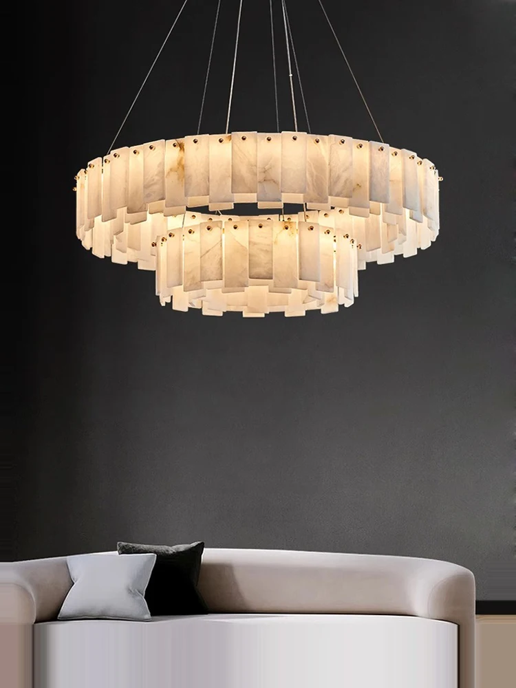 Imagem -04 - Marble Design Dimmable Led Chandelier Luminária de Suspensão Iluminação para Sala de Jantar Iluminação Moderna 2024